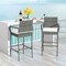 Set of 2 Patio Wicker Barstools with Armrests and Soft Cushions Ideal for Outdoor Use
